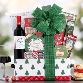 Holiday Wine Christmas Basket