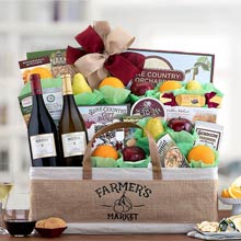 Napa Valley Fruit and Wine Basket