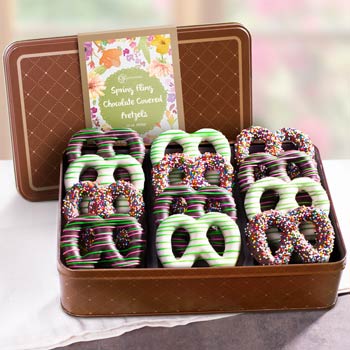 Spring Chocolate Pretzels Gift Box