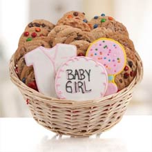 Newborn Girl Cookie Gift Basket