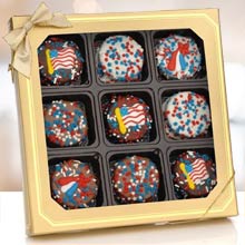 Patriotic Chocolate Covered Oreo Cookies