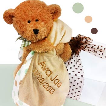 Personalized Baby Brown Bear Box