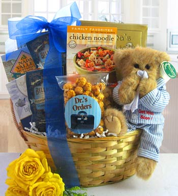 Get Well Bear Gift Basket