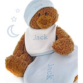Personalized Baby Boy Bear Gift Box