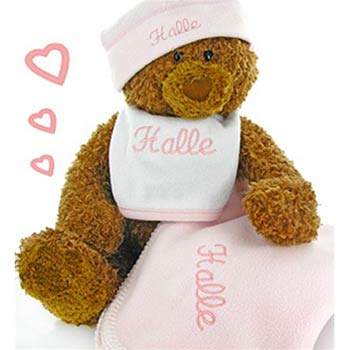 Personalized Baby Girl Bear Gift Box