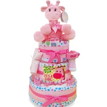 Baby Girl Safari Diaper Cake
