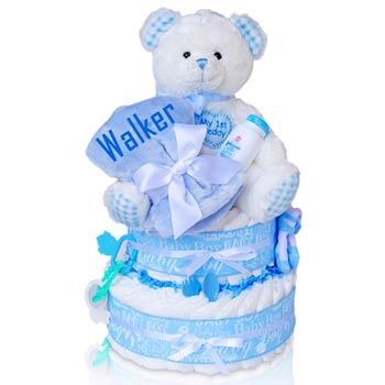 Baby Boy Teddy Bear Diaper Cake