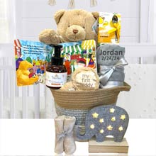 Teddy Bear Rope Basket for New Baby