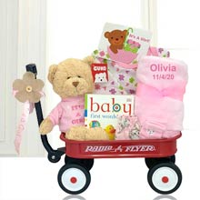 Baby Girls First Teddy Bear Basket