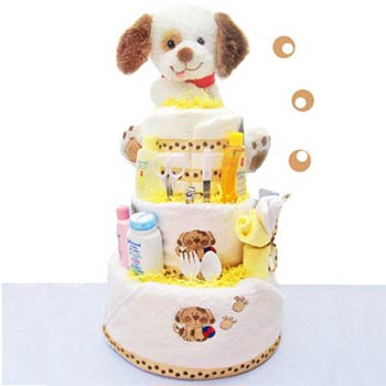 Puppy Diaper Cake for Baby
