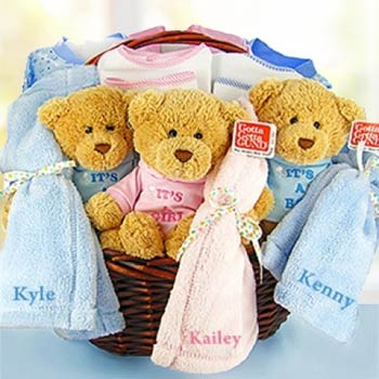 Personalized Triplets Baby Basket
