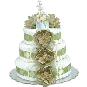 Bloomers Baby Classic Green Diaper Cake