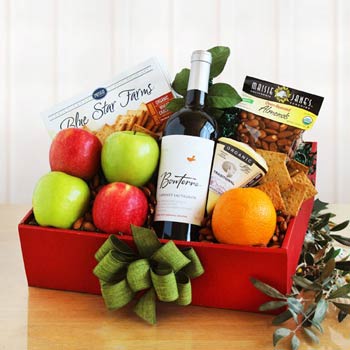 Organic Gourmet Fruit & Wine Gift Box