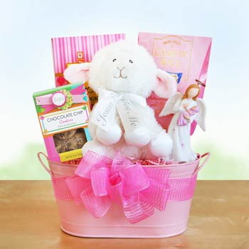Baby Girl Christening Gift Basket